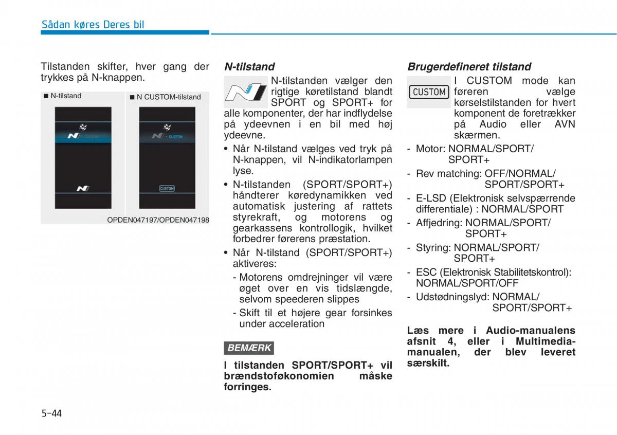 Hyundai i30N Performance Bilens instruktionsbog / page 307