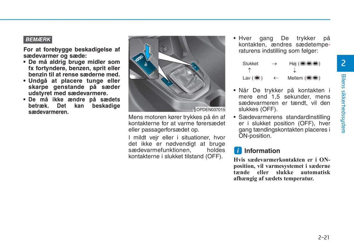 Hyundai i30N Performance Bilens instruktionsbog / page 38