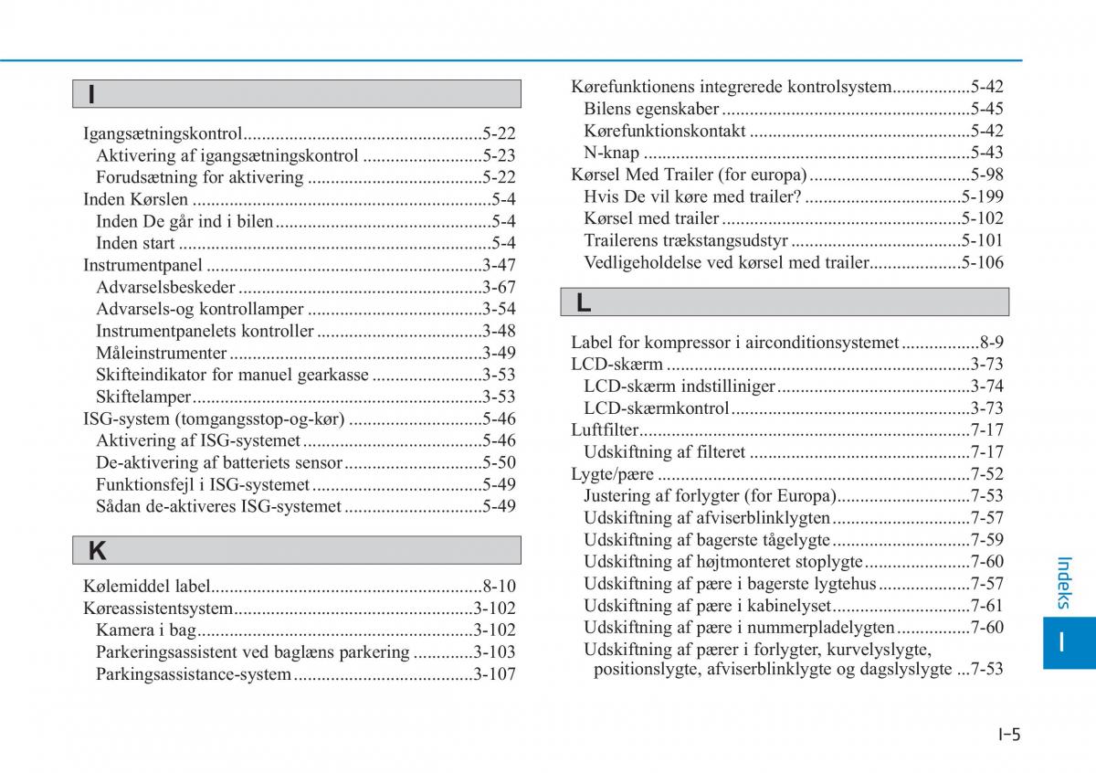 Hyundai i30N Performance Bilens instruktionsbog / page 503