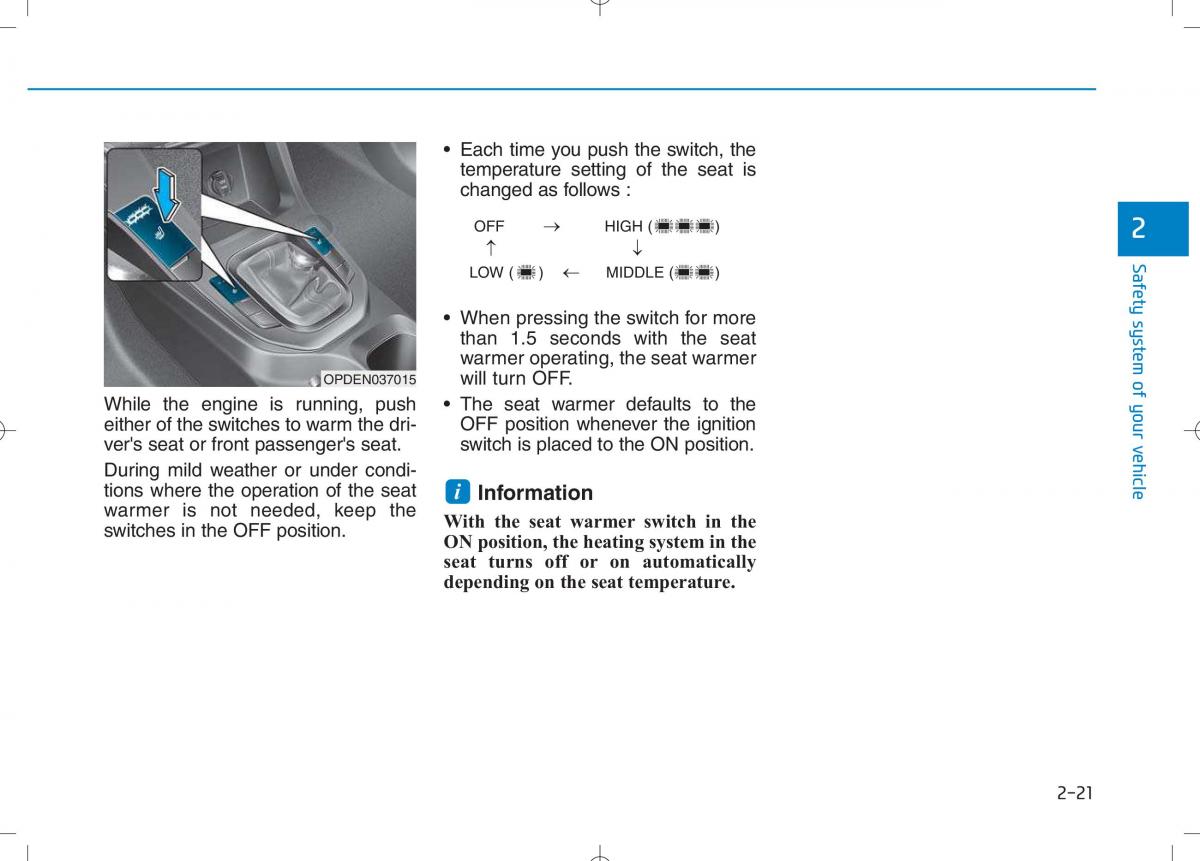 Hyundai i30N Performance owners manual / page 39