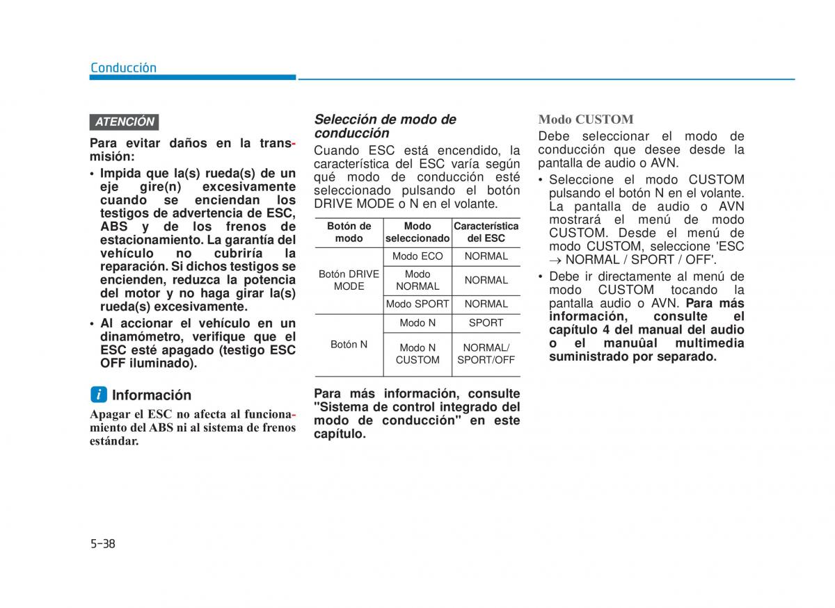 Hyundai i30N Performance manual del propietario / page 322