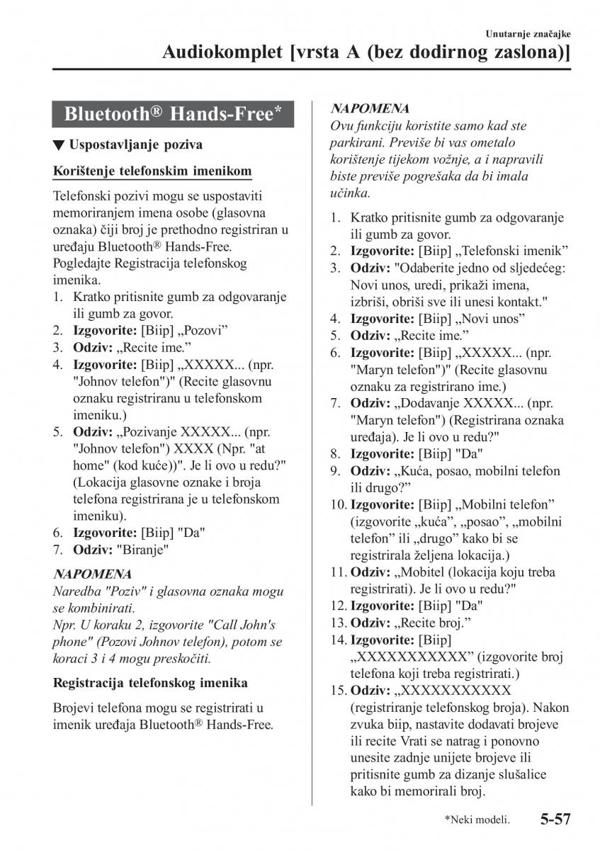 Mazda CX 5 II 2 vlasnicko uputstvo / page 457