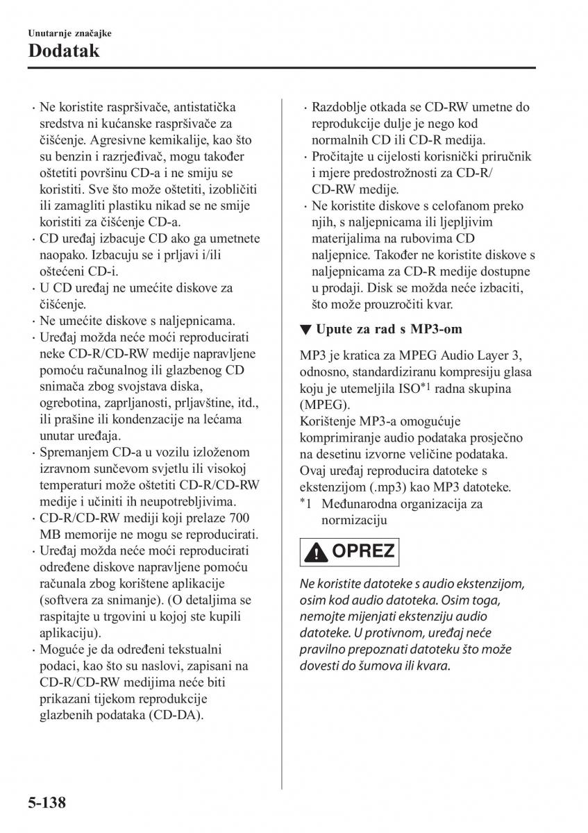 Mazda CX 5 II 2 vlasnicko uputstvo / page 538