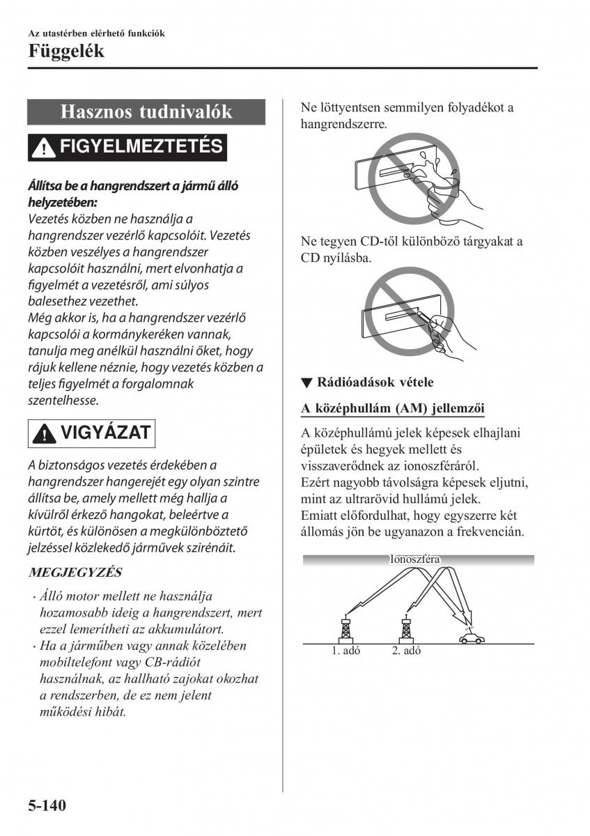 Mazda CX 5 II 2 Kezelesi utmutato / page 558