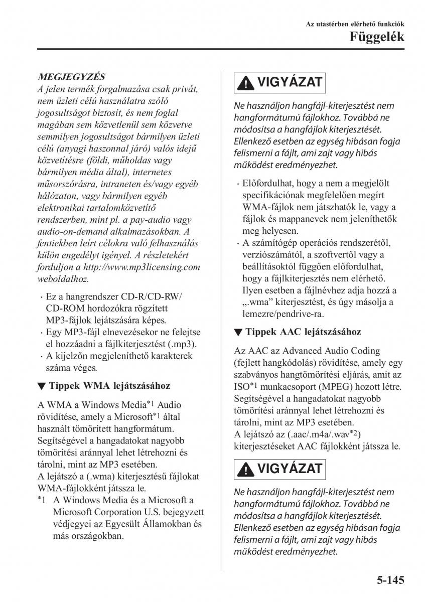 Mazda CX 5 II 2 Kezelesi utmutato / page 563