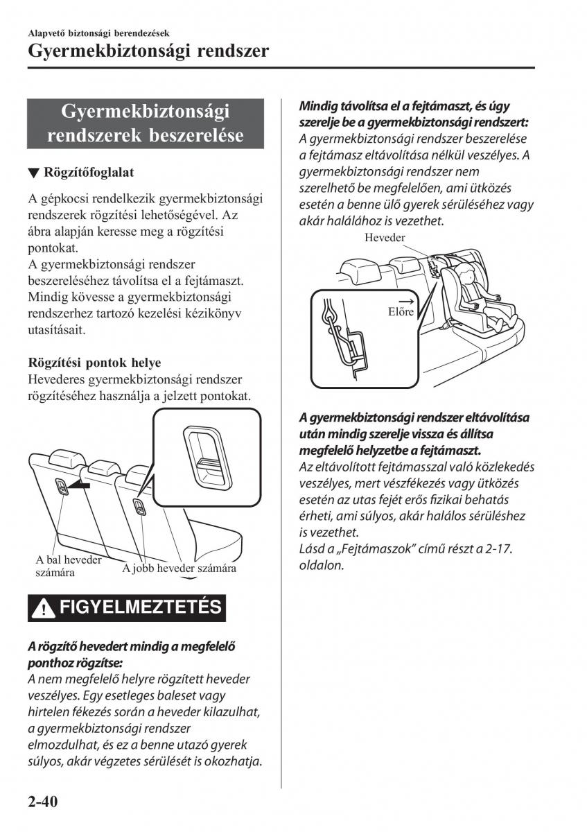 Mazda CX 5 II 2 Kezelesi utmutato / page 60