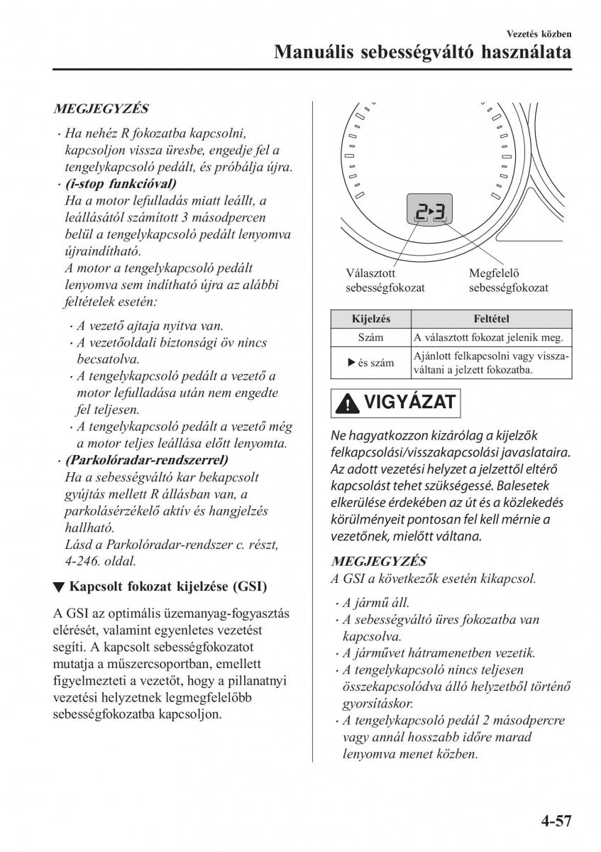 Mazda CX 5 II 2 Kezelesi utmutato / page 221