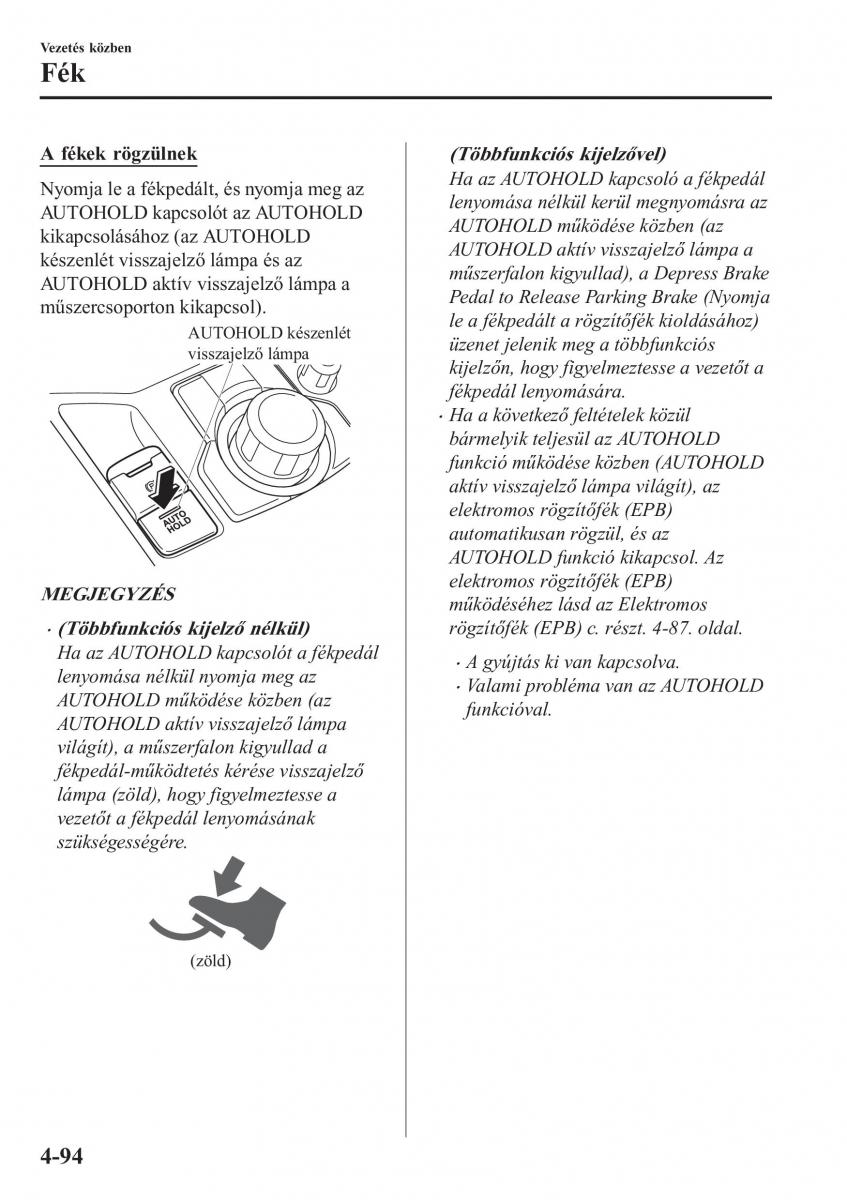 Mazda CX 5 II 2 Kezelesi utmutato / page 258