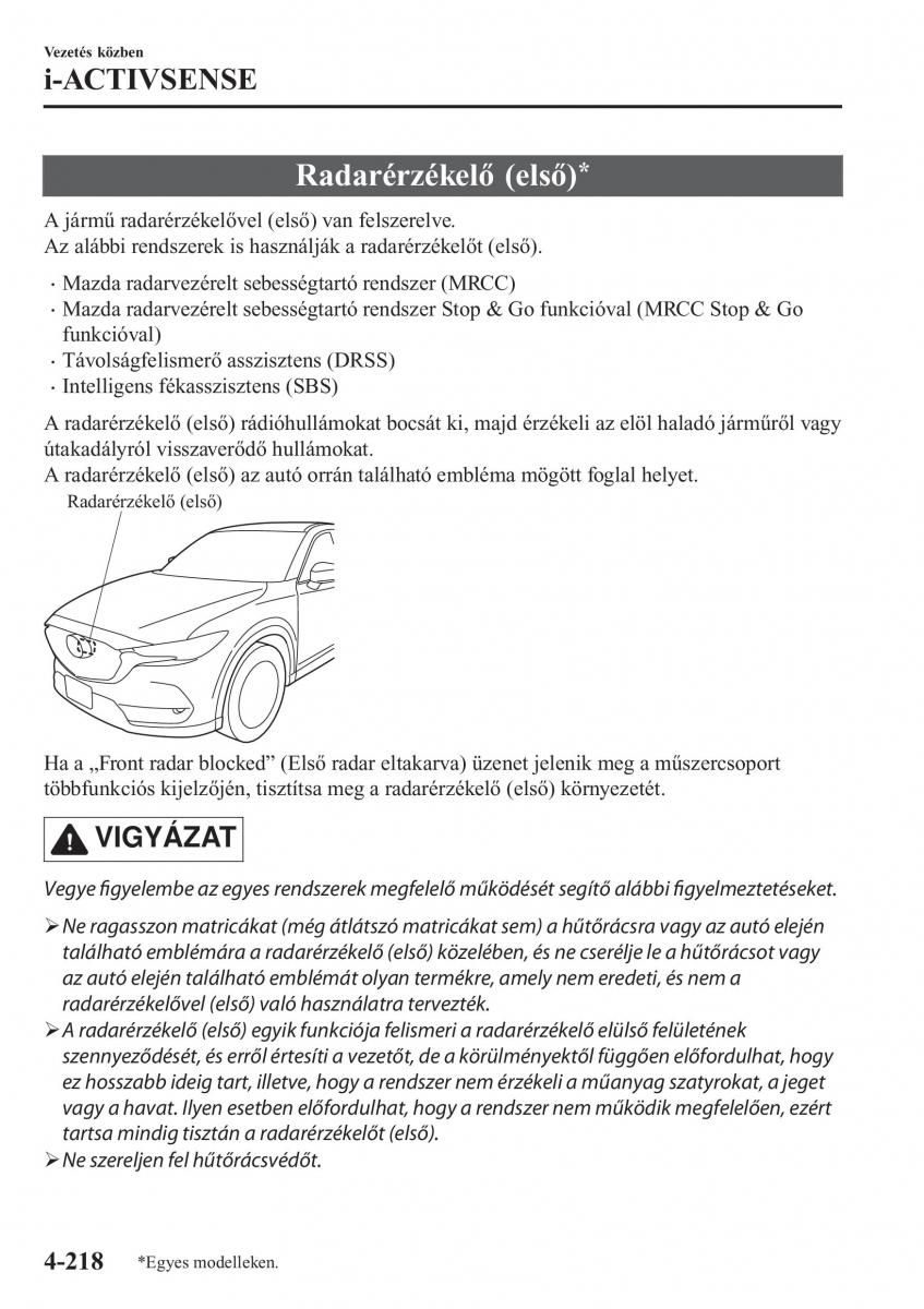 Mazda CX 5 II 2 Kezelesi utmutato / page 382