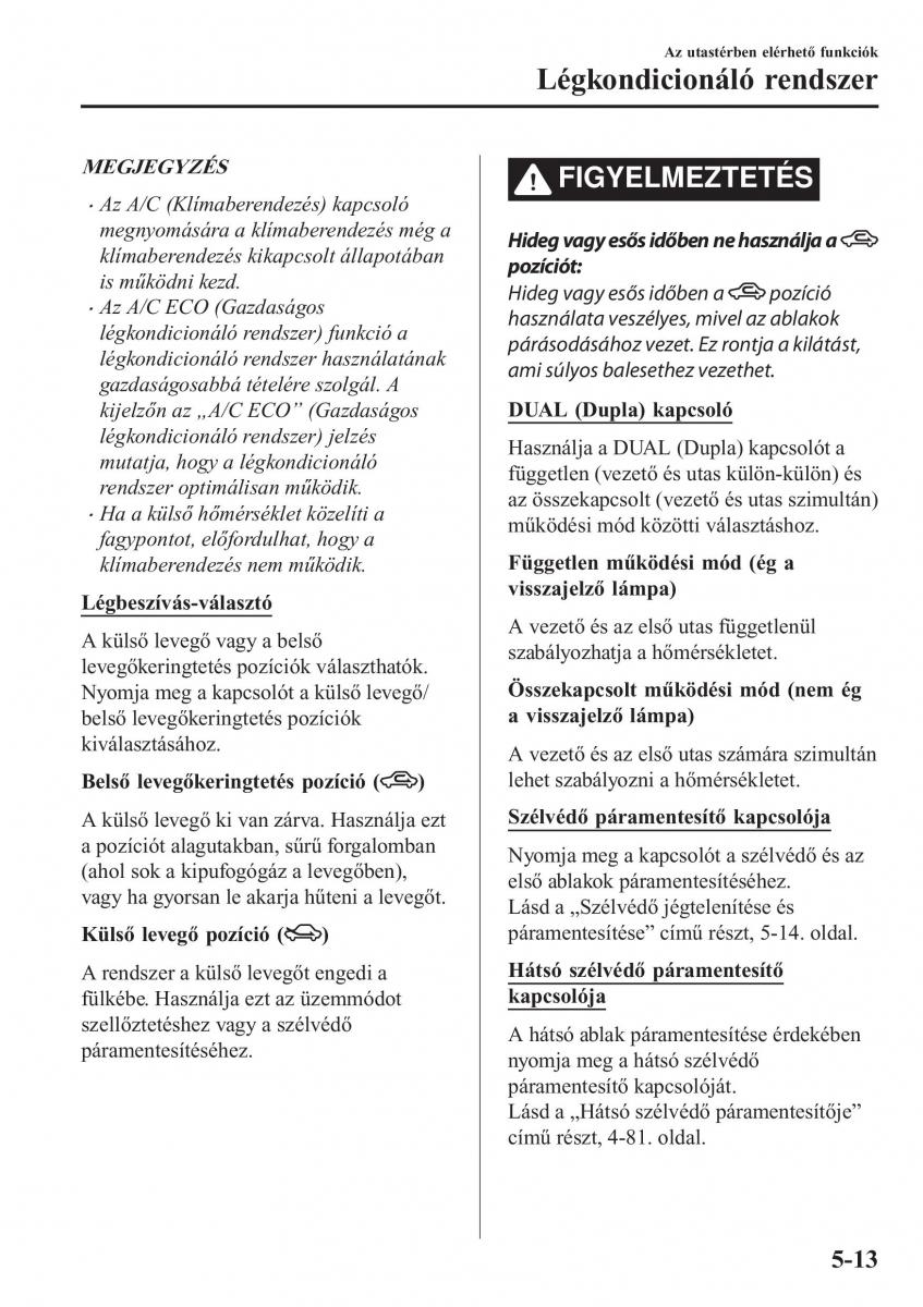 Mazda CX 5 II 2 Kezelesi utmutato / page 431