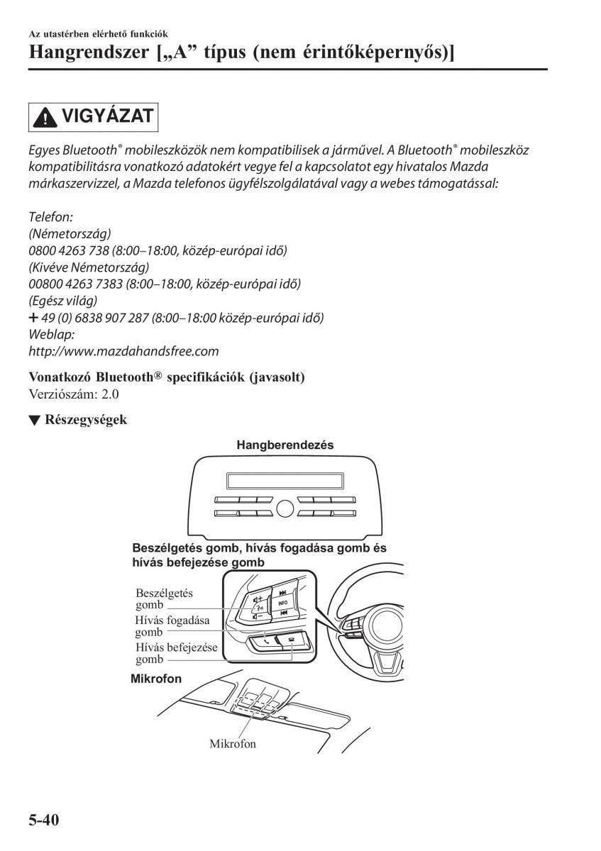 Mazda CX 5 II 2 Kezelesi utmutato / page 458