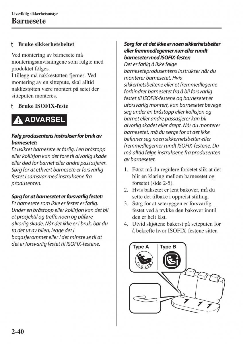 Mazda CX 5 II 2 bruksanvisningen / page 60