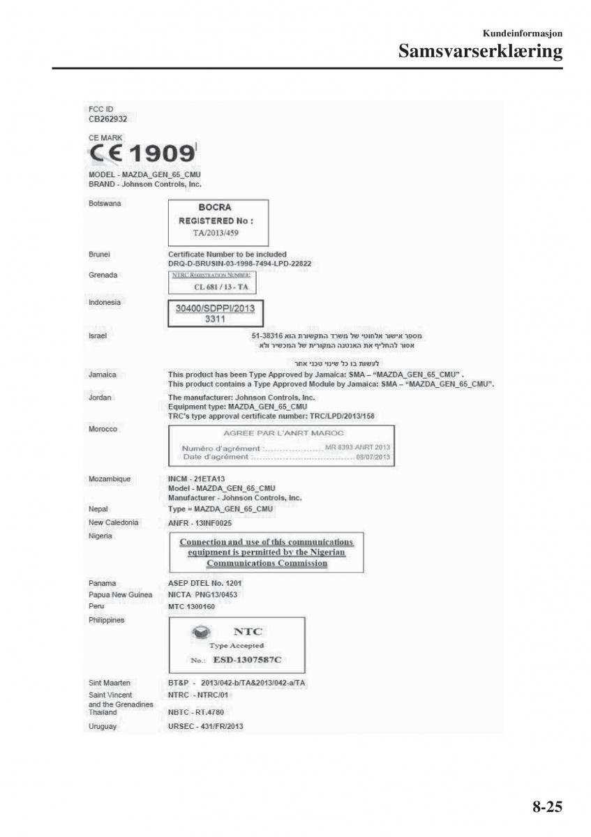 Mazda CX 5 II 2 bruksanvisningen / page 717