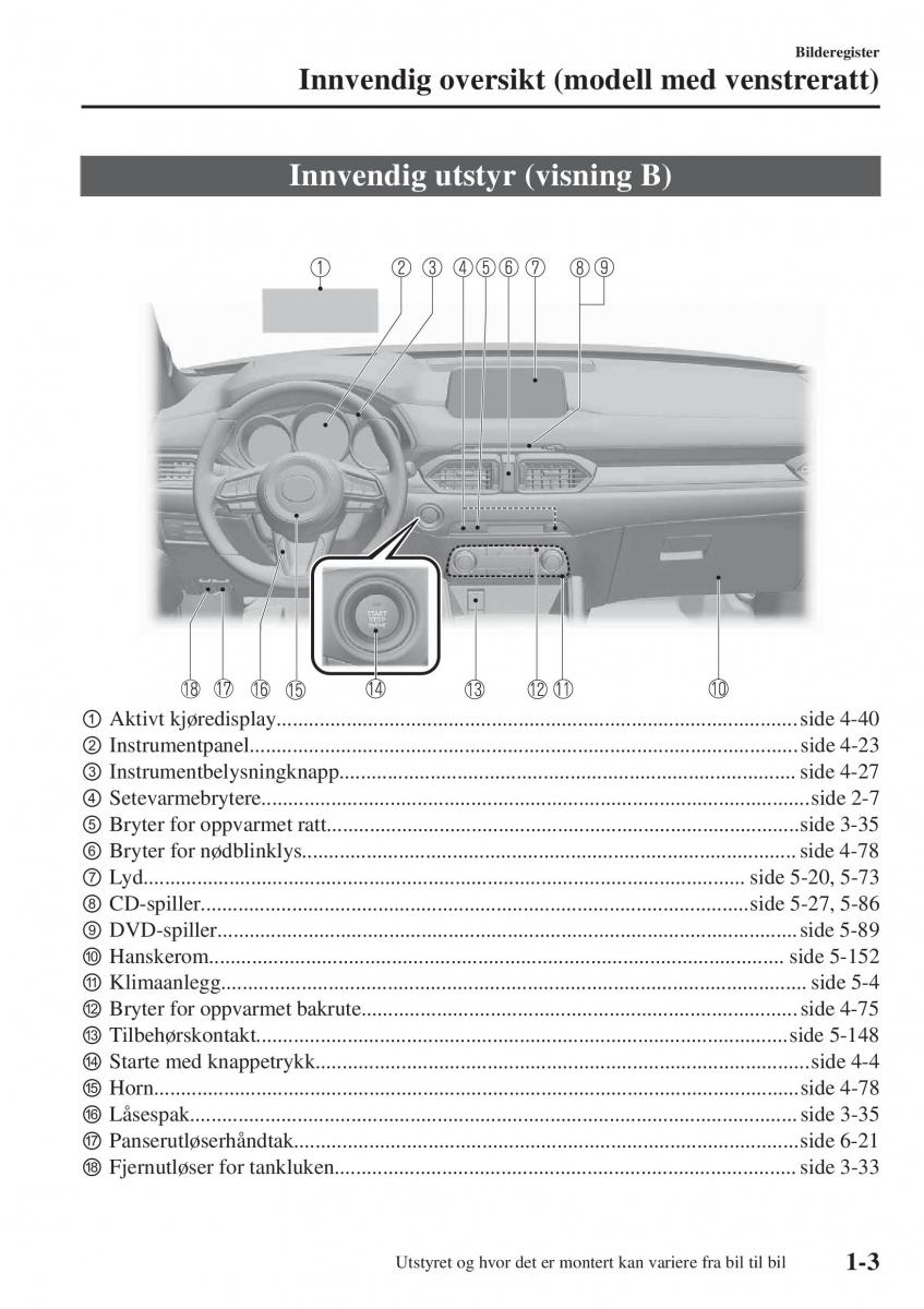 Mazda CX 5 II 2 bruksanvisningen / page 9