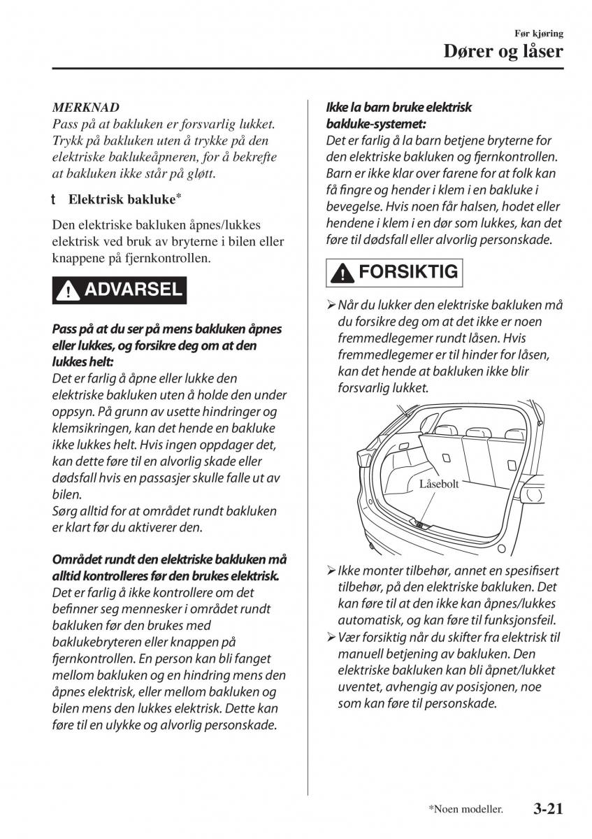 Mazda CX 5 II 2 bruksanvisningen / page 107