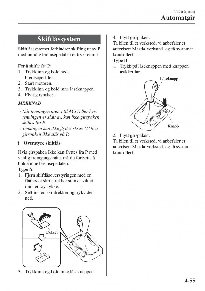 Mazda CX 5 II 2 bruksanvisningen / page 213