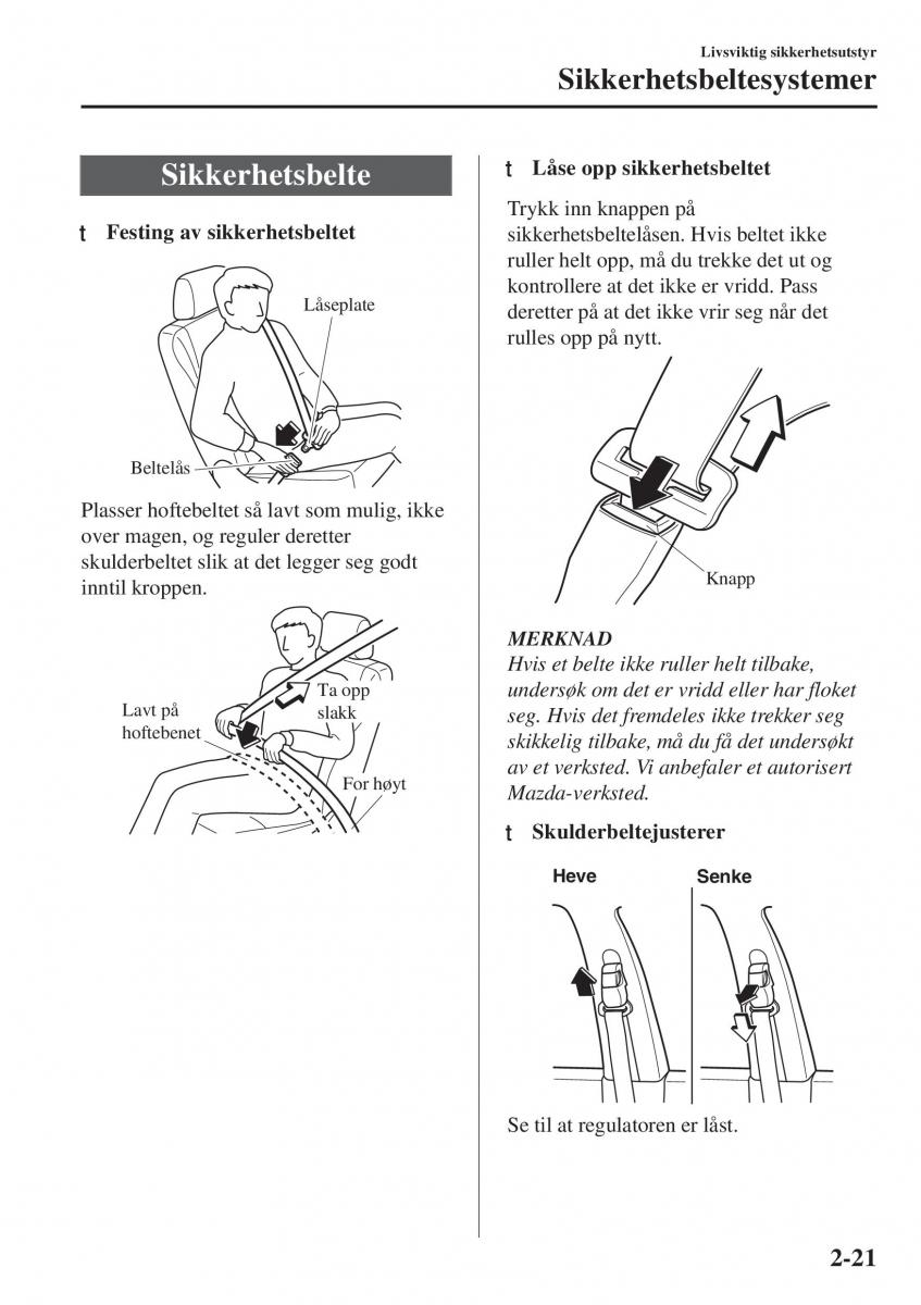 Mazda CX 5 II 2 bruksanvisningen / page 41