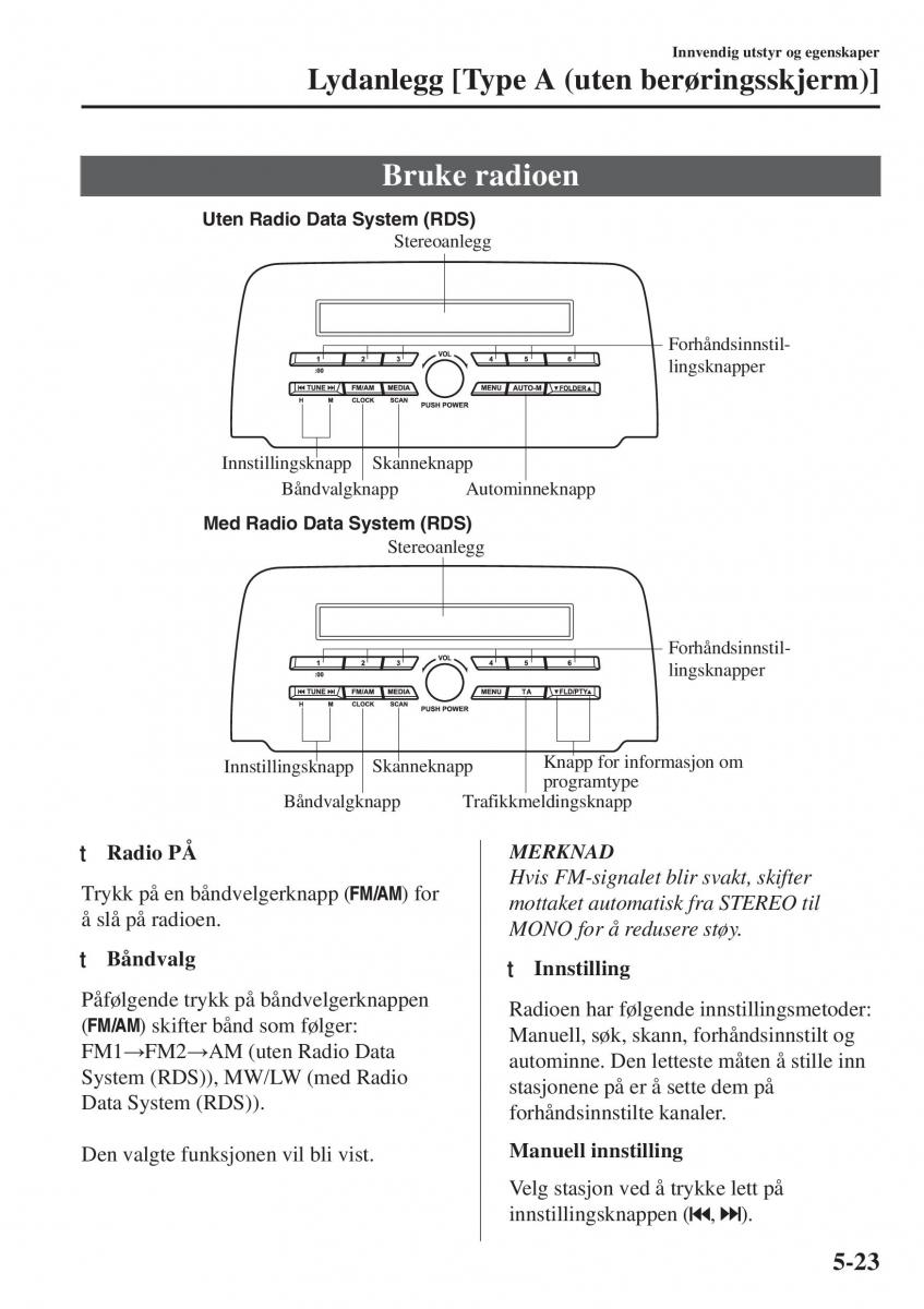 Mazda CX 5 II 2 bruksanvisningen / page 417