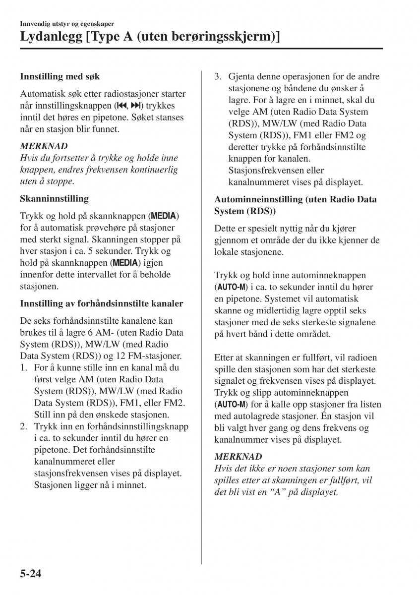 Mazda CX 5 II 2 bruksanvisningen / page 418