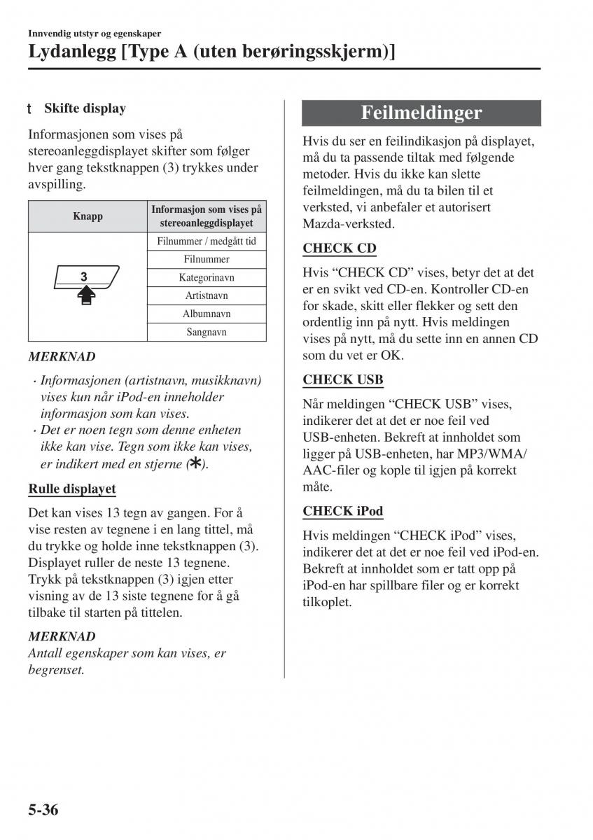 Mazda CX 5 II 2 bruksanvisningen / page 430