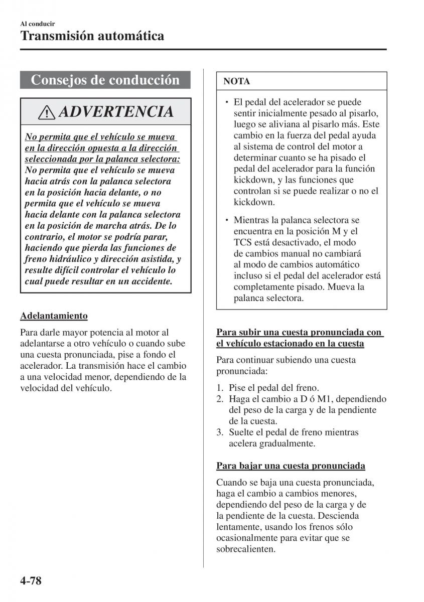 Mazda CX 5 II 2 manual del propietario / page 260