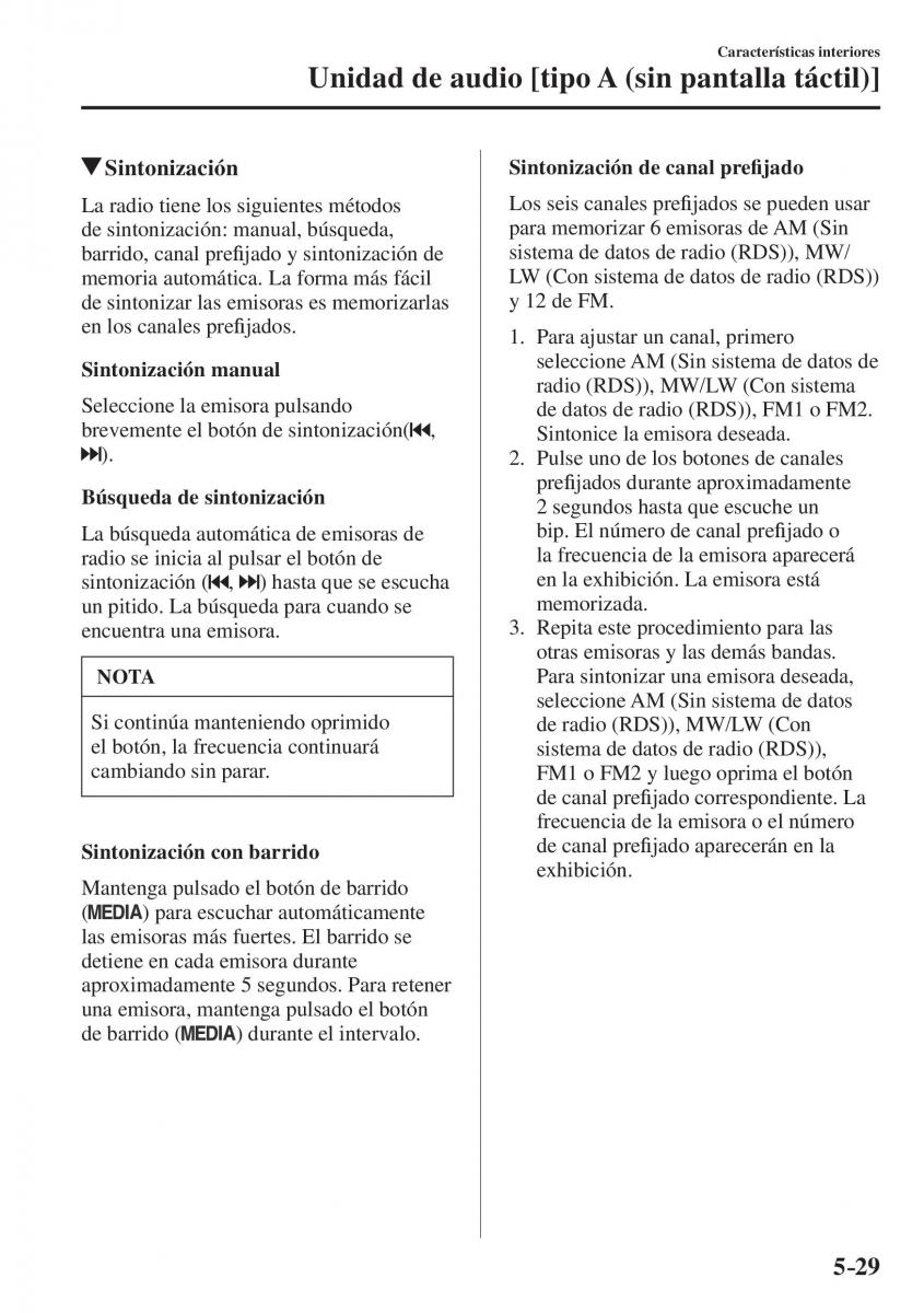 Mazda CX 5 II 2 manual del propietario / page 501