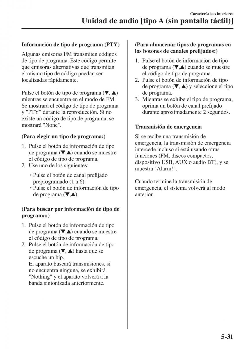 Mazda CX 5 II 2 manual del propietario / page 503