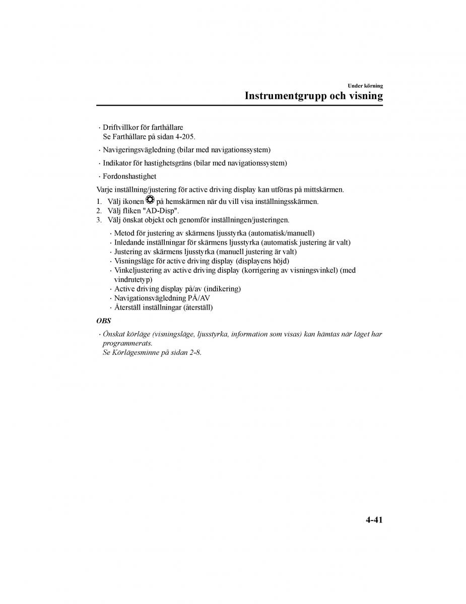 Mazda CX 5 II 2 instruktionsbok / page 204