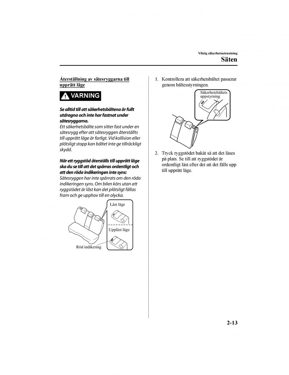 Mazda CX 5 II 2 instruktionsbok / page 38