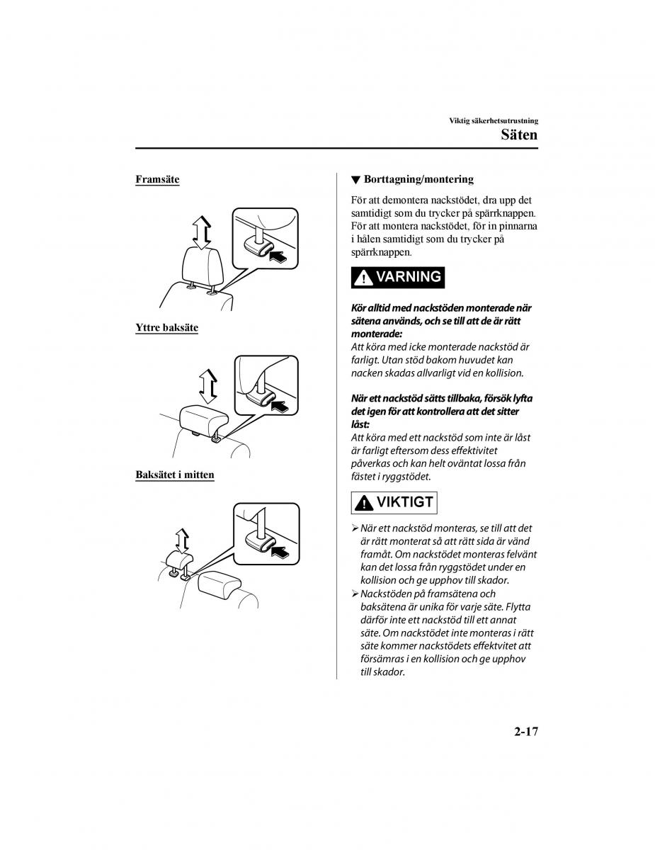 Mazda CX 5 II 2 instruktionsbok / page 42