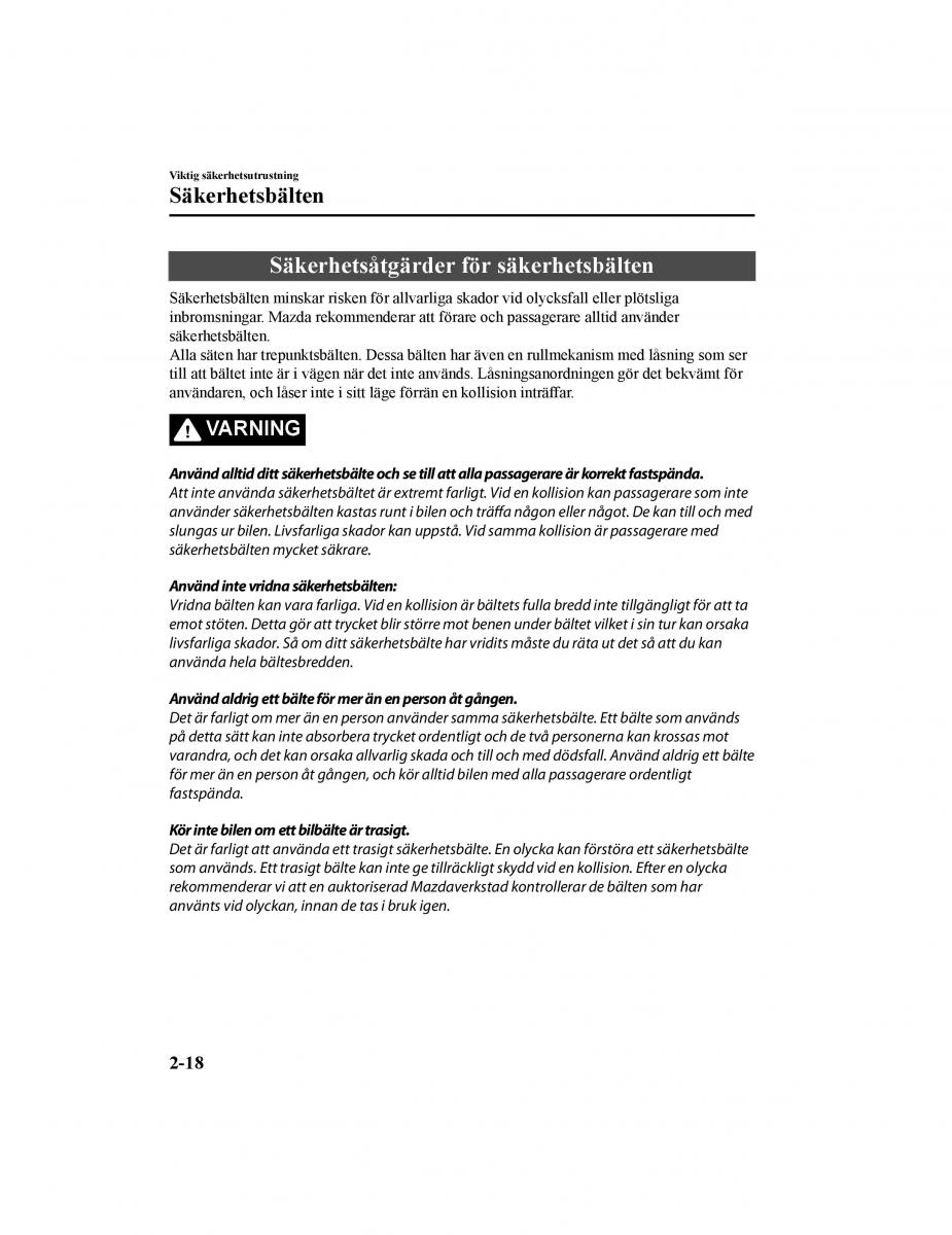 Mazda CX 5 II 2 instruktionsbok / page 43