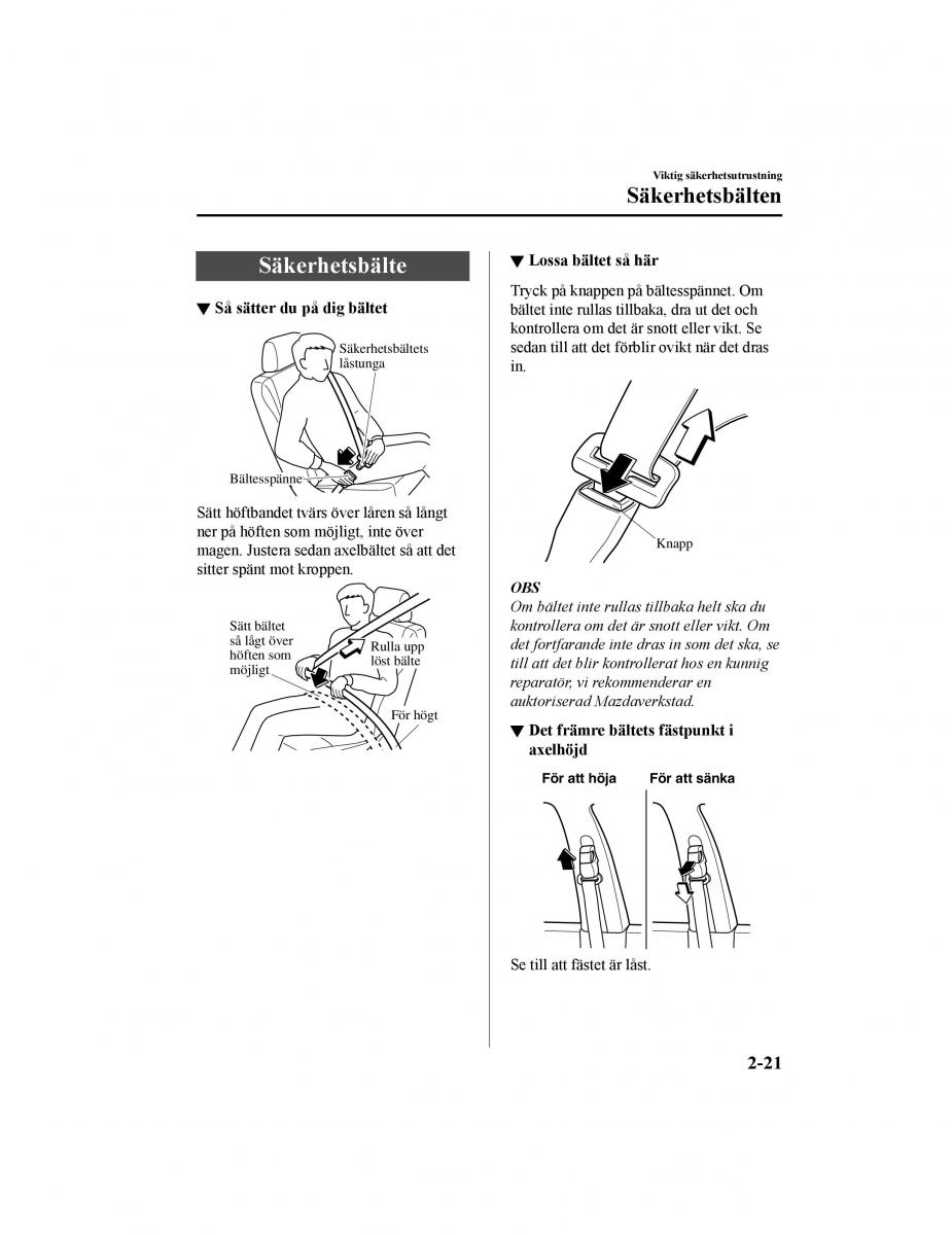 Mazda CX 5 II 2 instruktionsbok / page 46