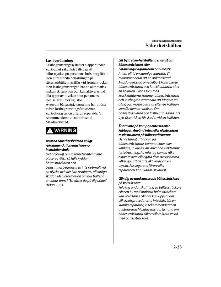 Mazda CX 5 II 2 instruktionsbok / page 48