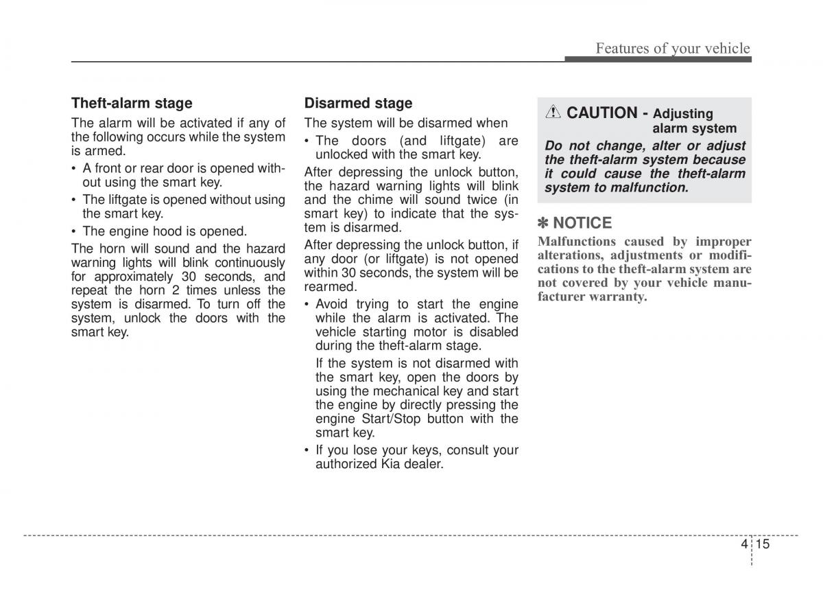 KIA Stinger owners manual / page 102