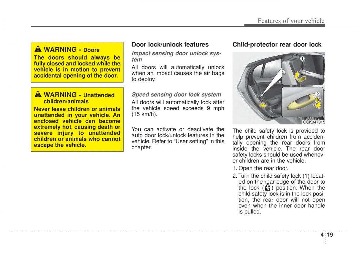 KIA Stinger owners manual / page 106