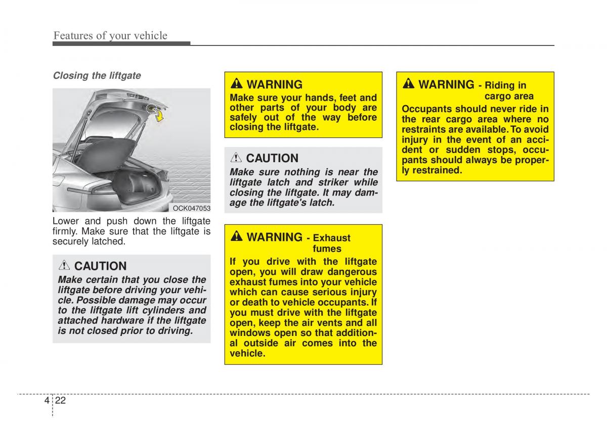 KIA Stinger owners manual / page 109