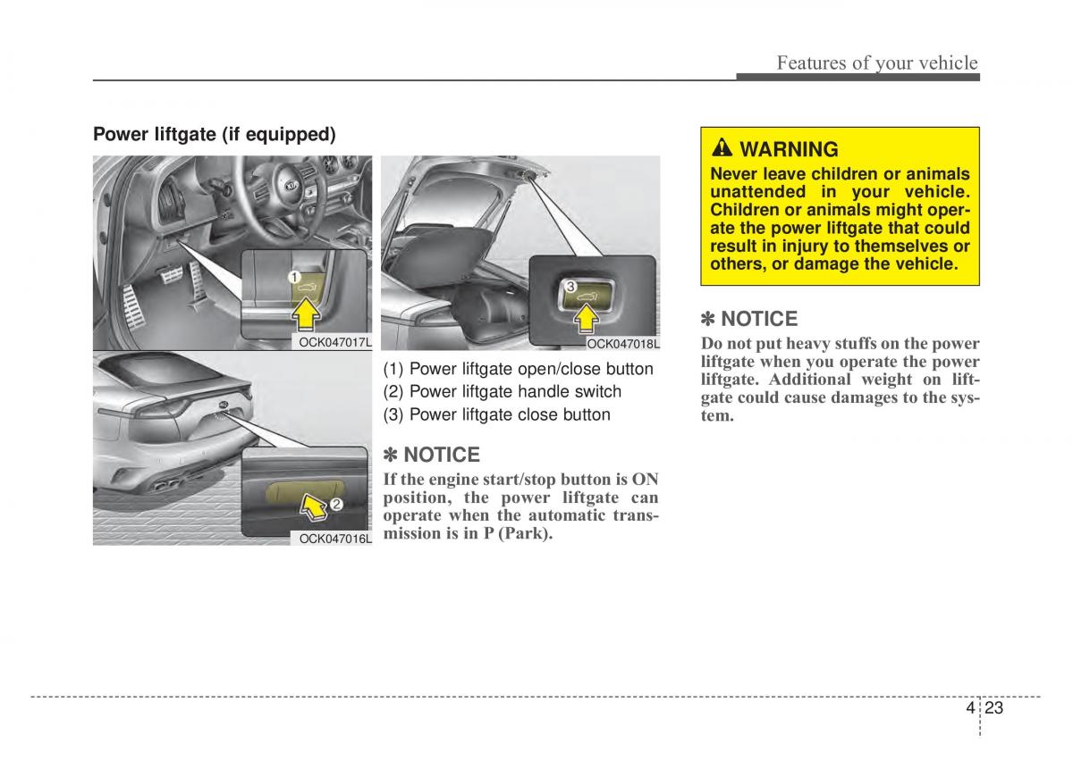 KIA Stinger owners manual / page 110