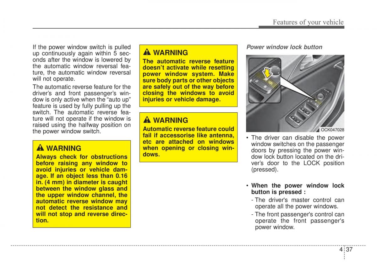 KIA Stinger owners manual / page 124