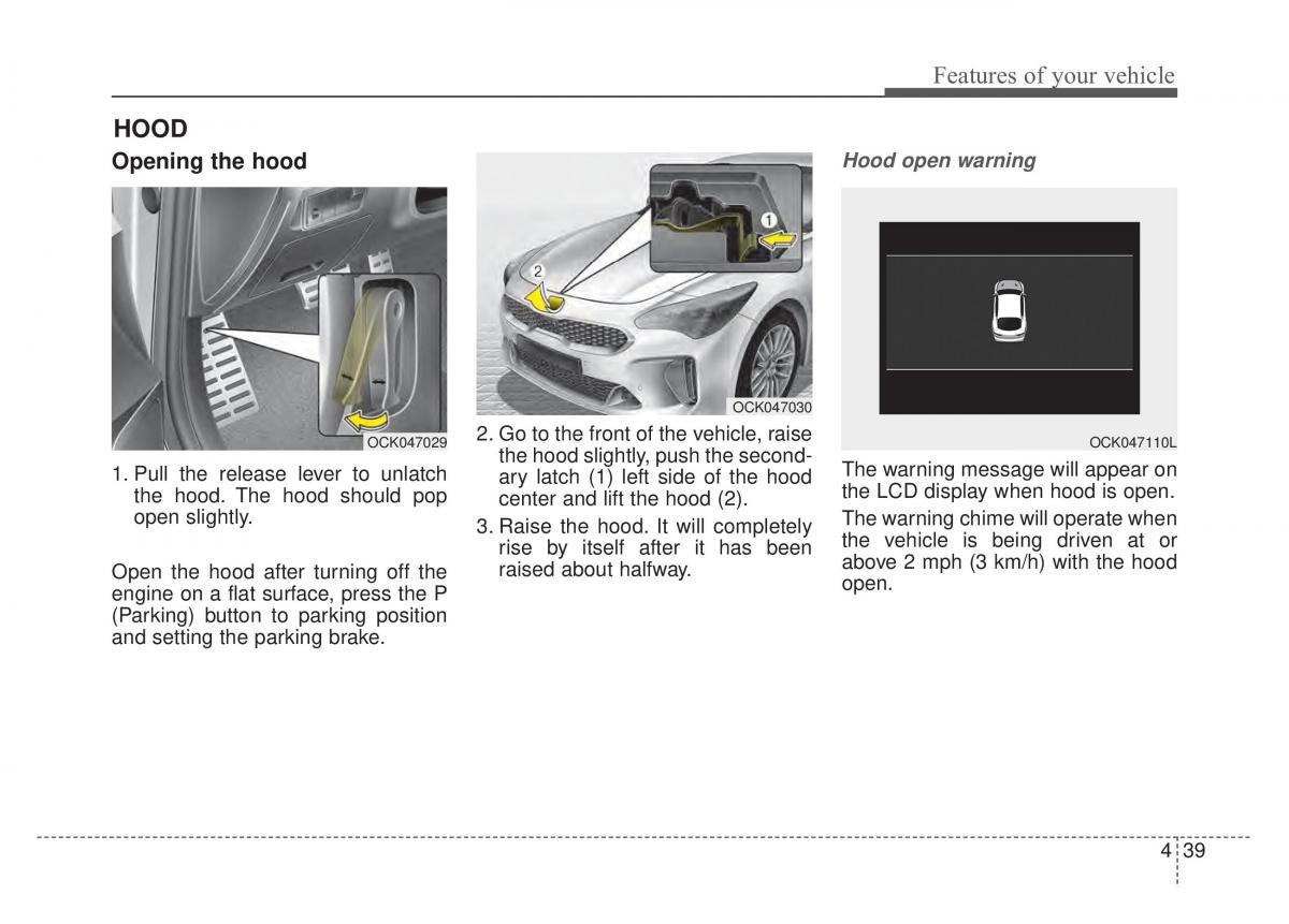 KIA Stinger owners manual / page 126