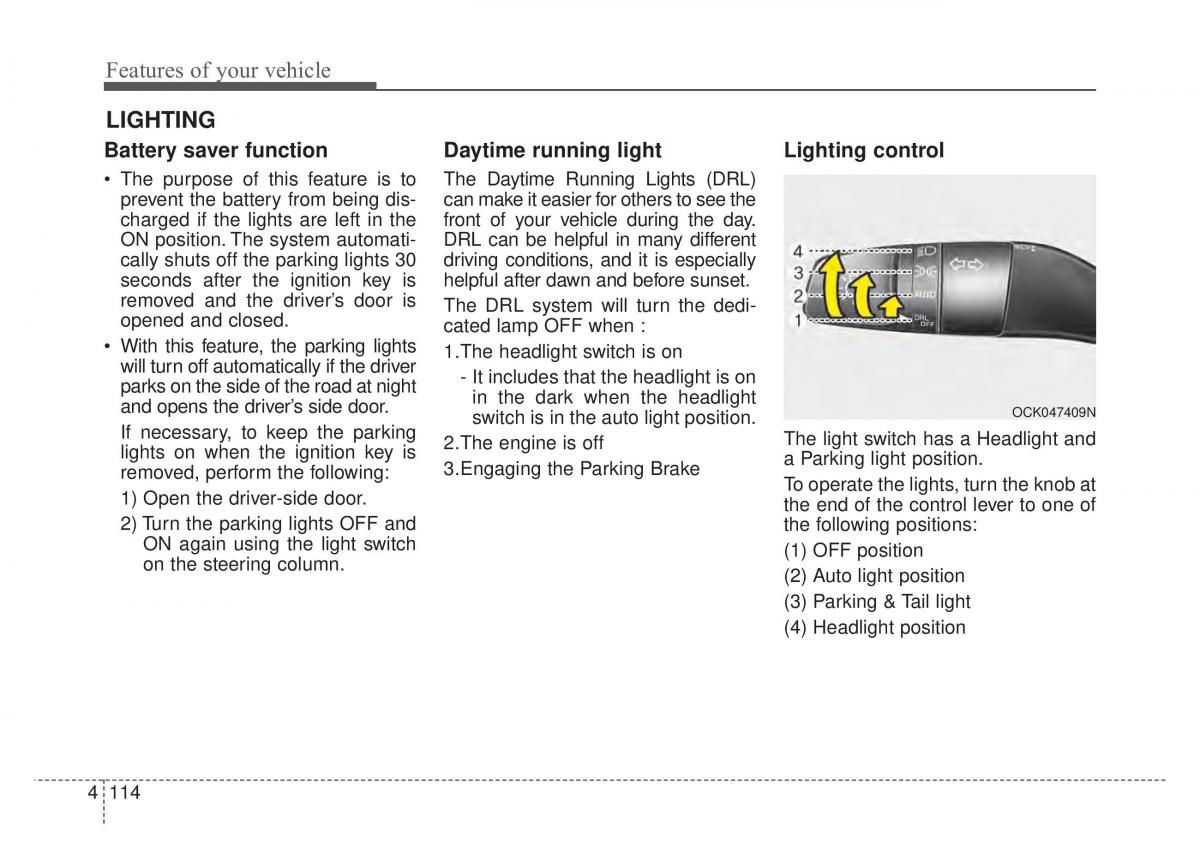 KIA Stinger owners manual / page 201