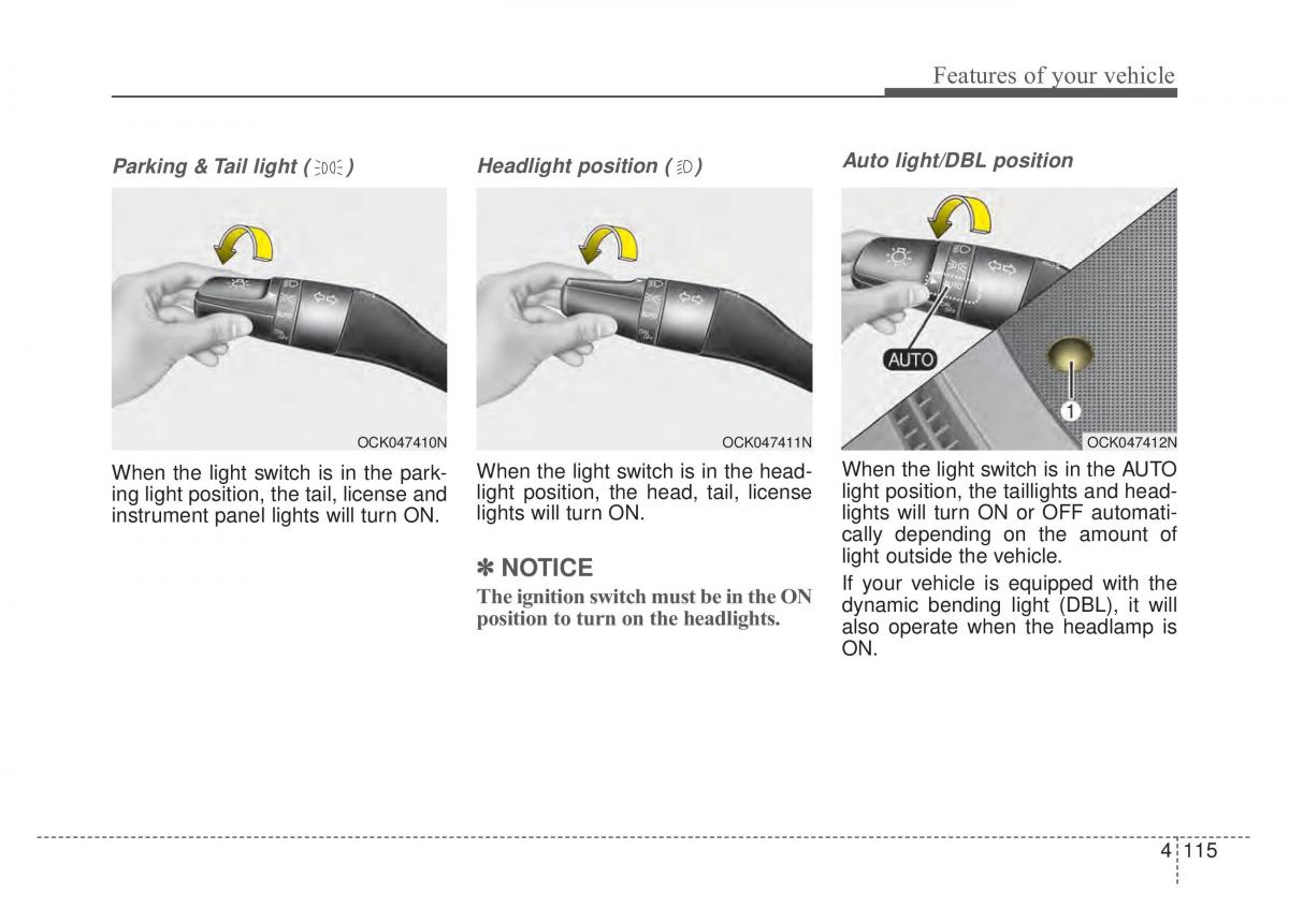 KIA Stinger owners manual / page 202