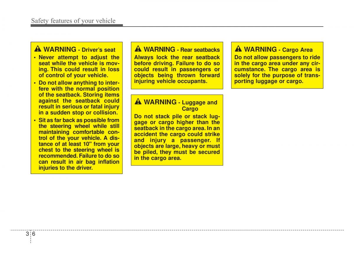 KIA Stinger owners manual / page 22