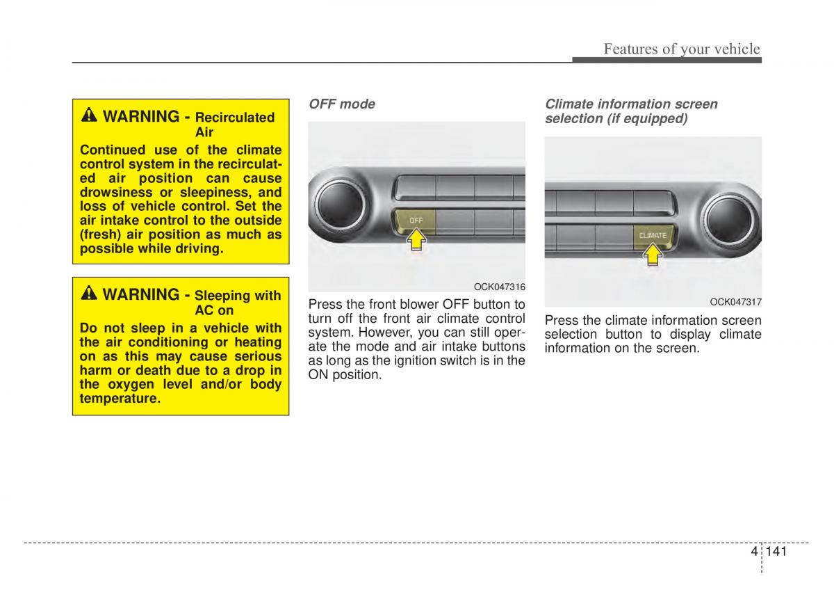 KIA Stinger owners manual / page 228