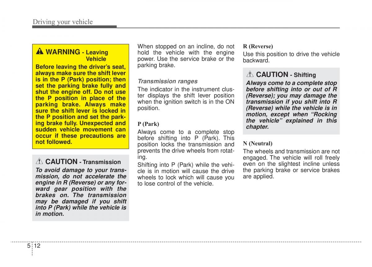 KIA Stinger owners manual / page 262