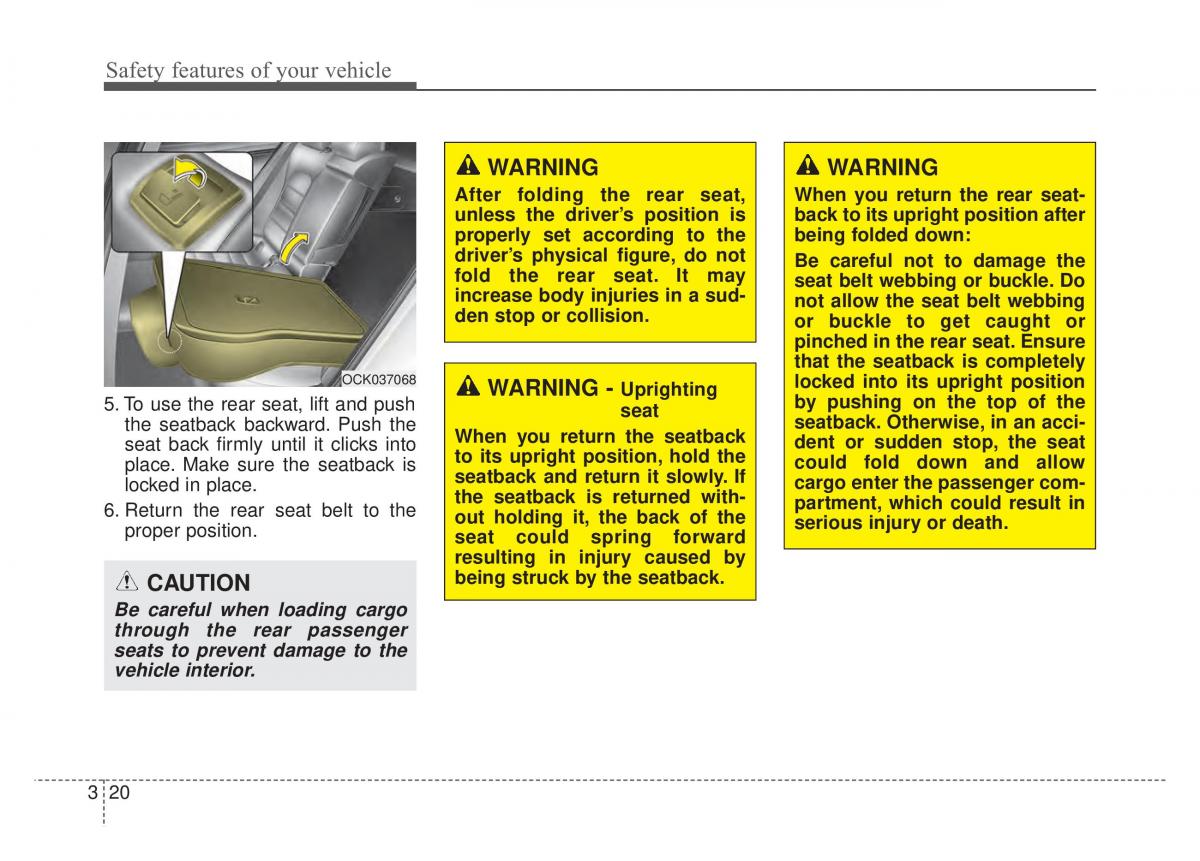 KIA Stinger owners manual / page 36