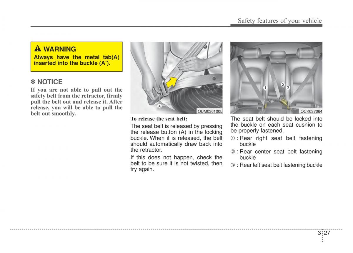 KIA Stinger owners manual / page 43