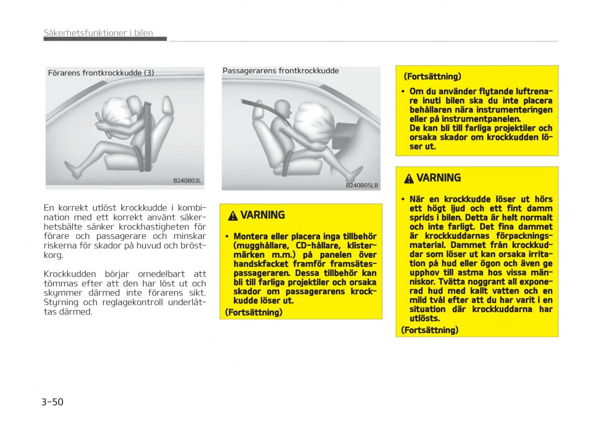 KIA Stinger instruktionsbok / page 70