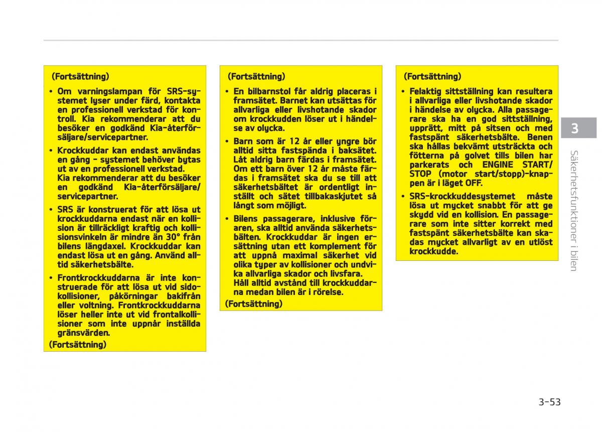 KIA Stinger instruktionsbok / page 73