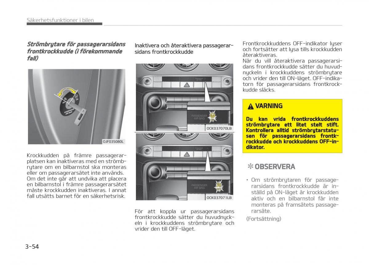 KIA Stinger instruktionsbok / page 74