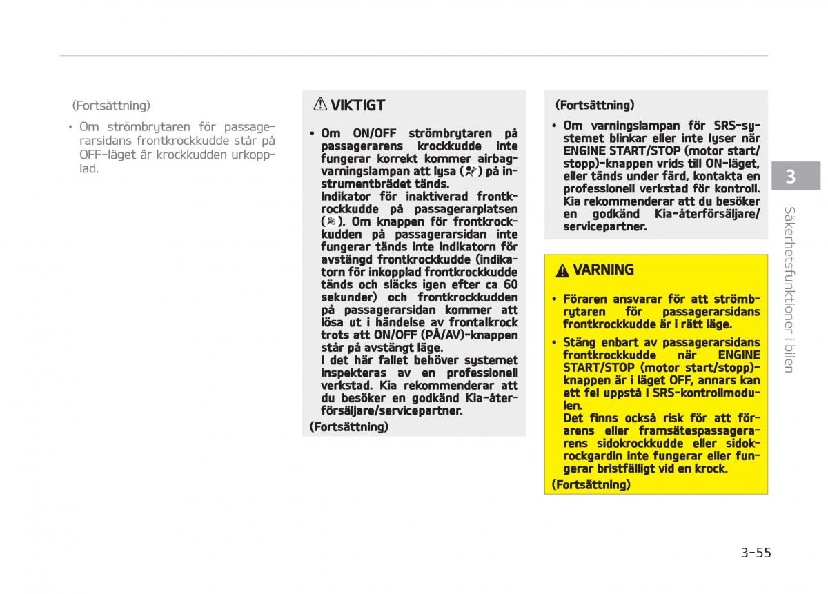 KIA Stinger instruktionsbok / page 75